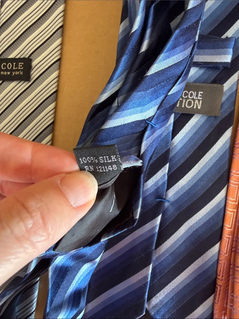 KENNETH COLE 100% Silk Mens Neckties Bundle of 3